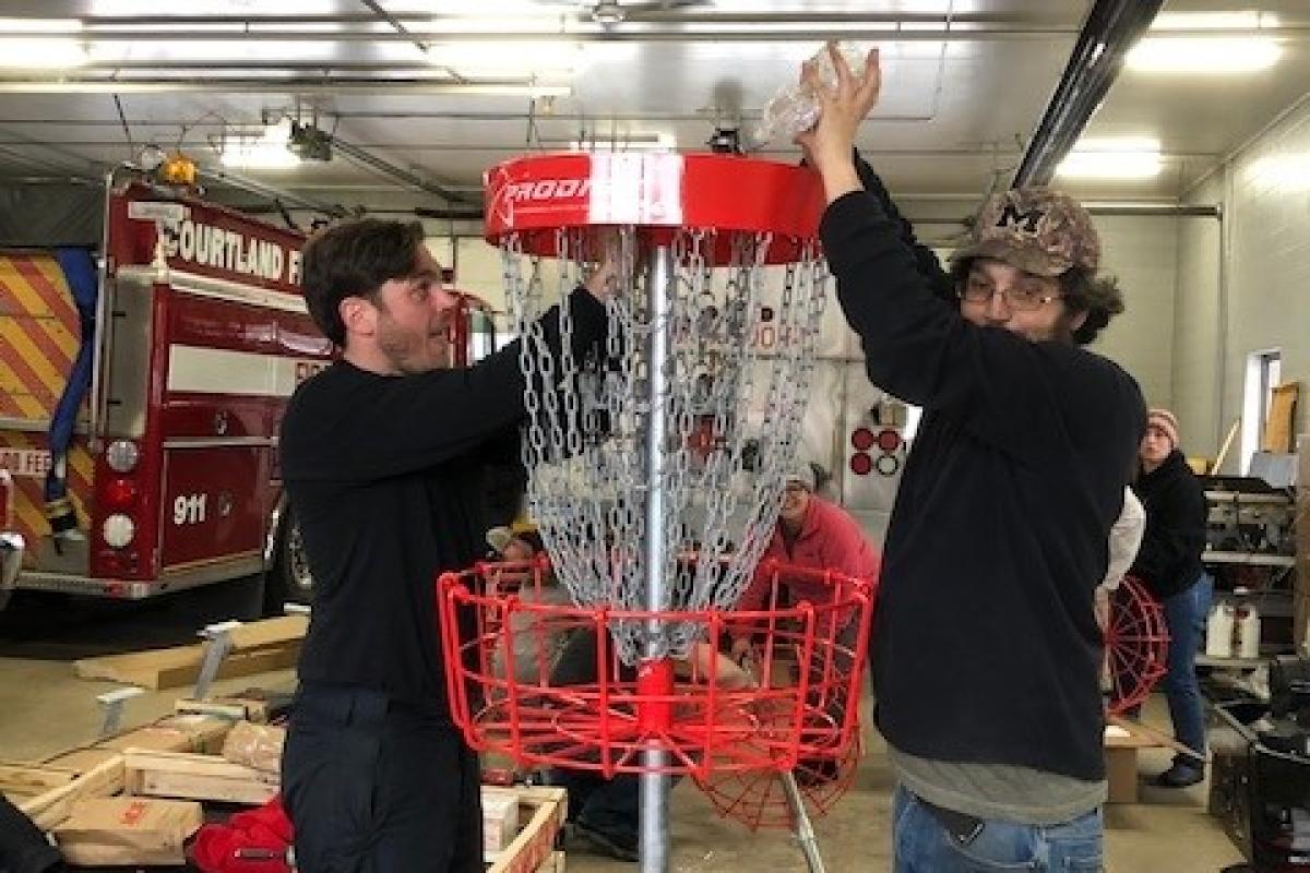 Disc Golf Baskets assembly and installation