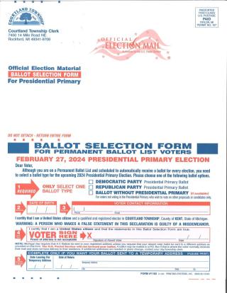 ballot selection form
