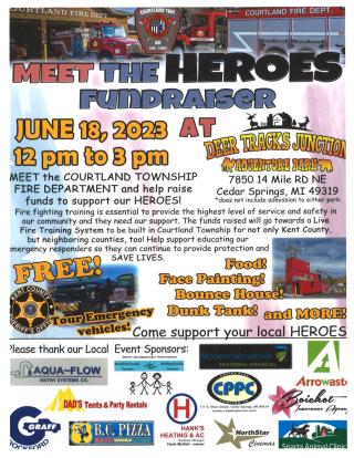 Meet the Heroes Fundraiser flyer
