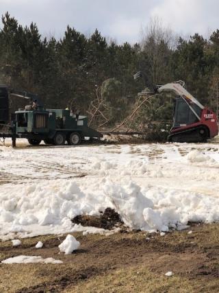 ground clearing begins for the pickle ball courts