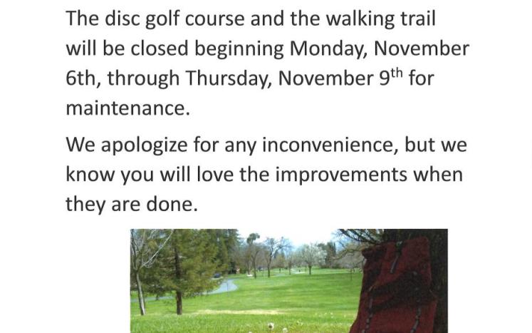 disc golf course maintenance poster